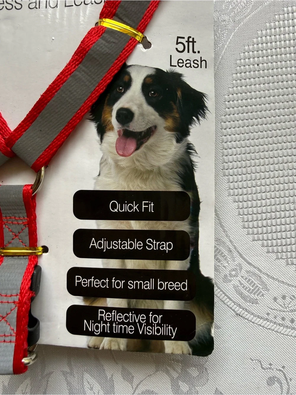 Dukes Reflective Red Dog Harness and Leash Set - Small 5Ft Leash Brand New